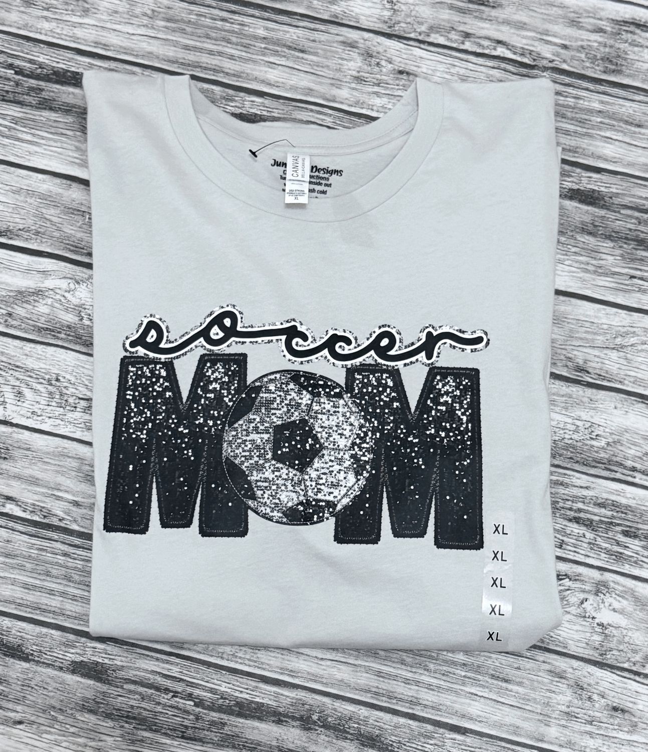 Soccer mom faux sequin- Adult XL