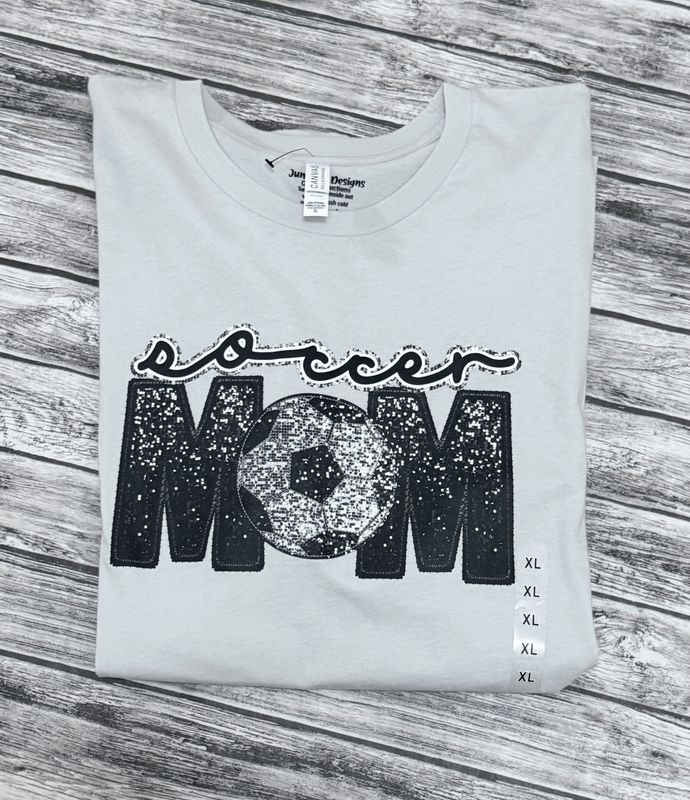 Soccer mom faux sequin- Adult XL