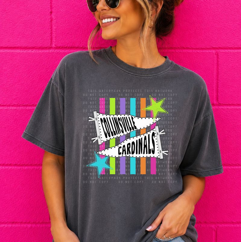 Collinsville Cardinals neon pennant