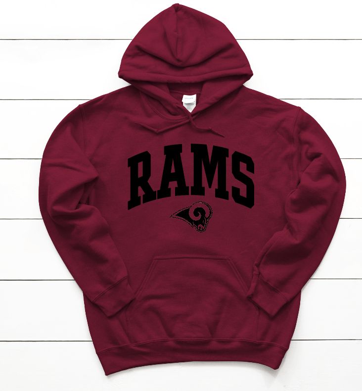Rams arched varsity (black print)