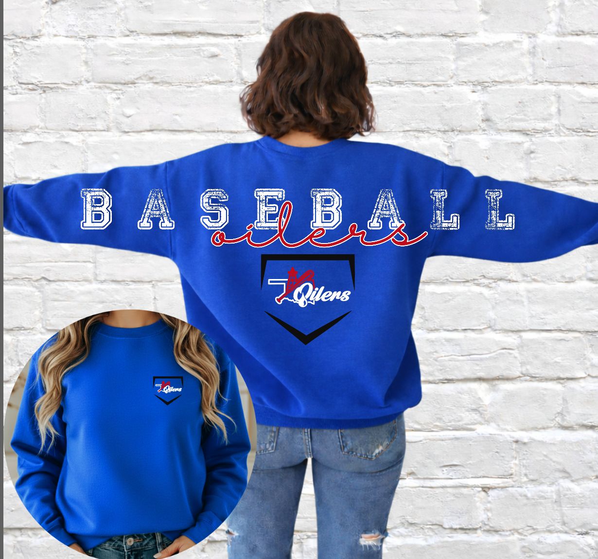 Oilers baseball across the back