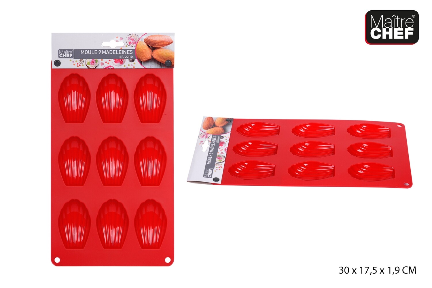 MOULE SILICONE ROUGE 9 MADELEINES
