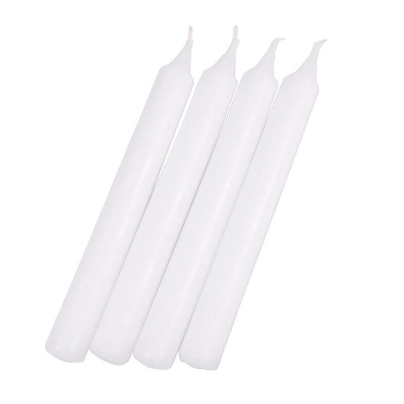 LOT DE 4 BOUGIE DE MENAGE 19.6CM BLANC