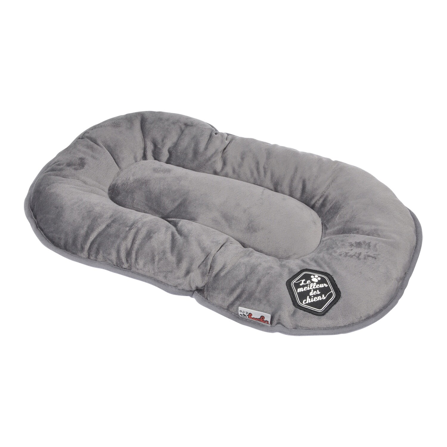 COUSSIN FLOCON PATCHY 87CM GRIS/NOIR