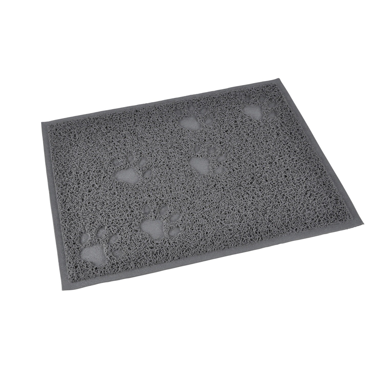 TAPIS DE LITIERE RECT L30X40CM GRIS PATTES