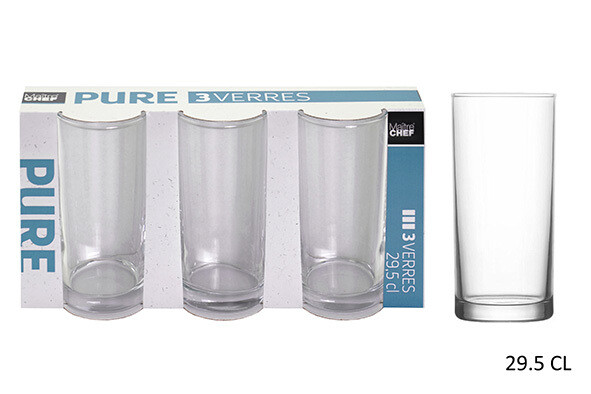 LOT DE 3 VERRES PURE LD 29.5CL