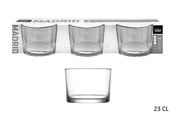 LOT DE 3 VERRES MADRID 23CL