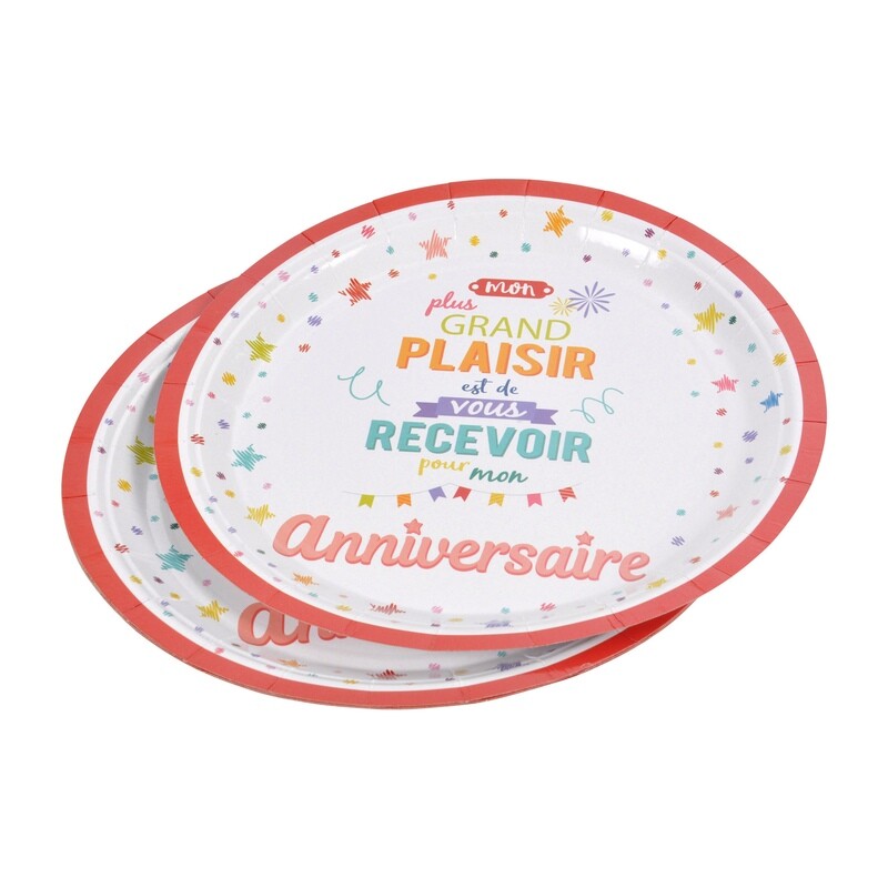 6 ASSIETTES COLORE D23CM