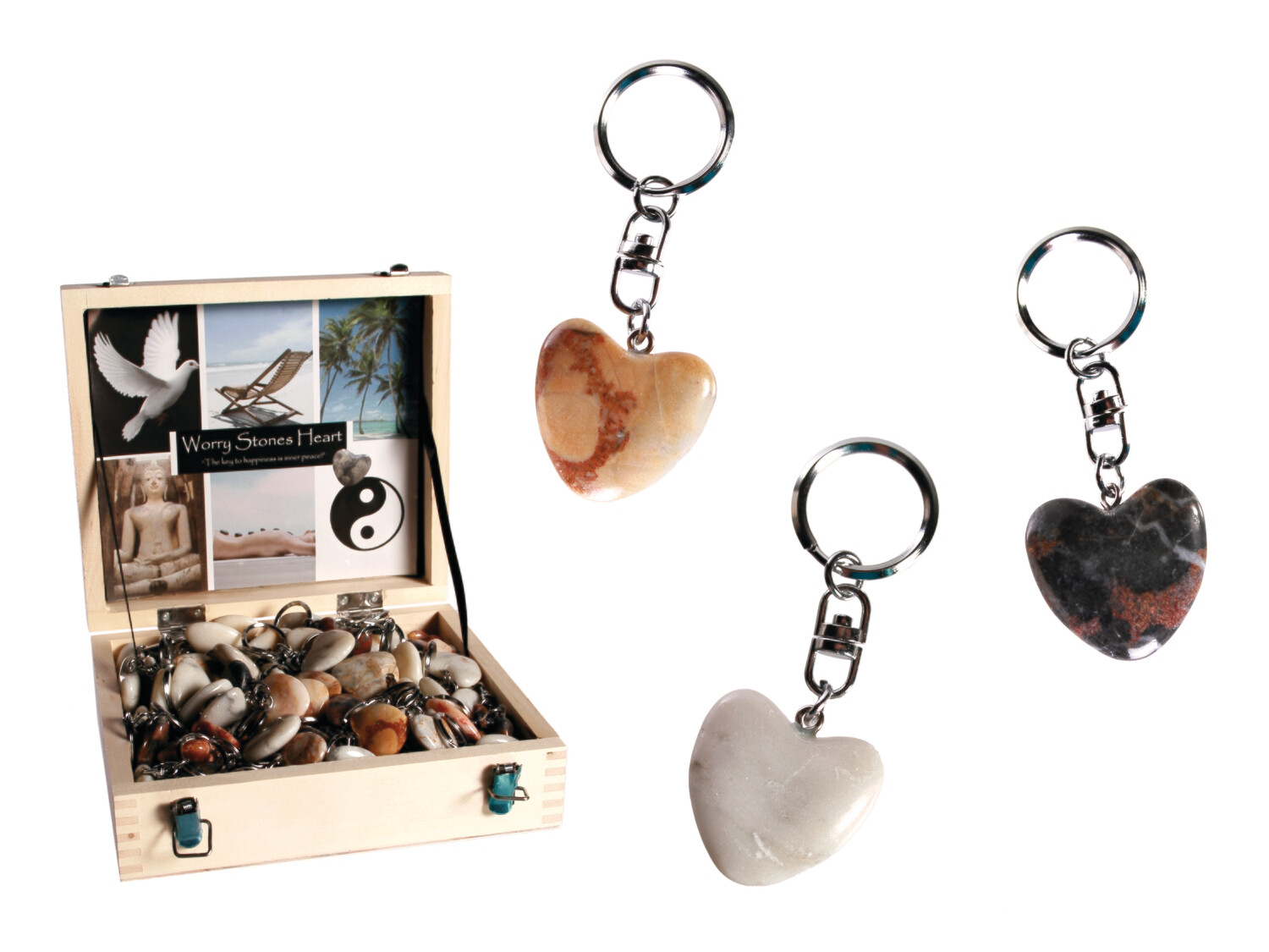 PORTE CLE COEUR PIERRE NATURE