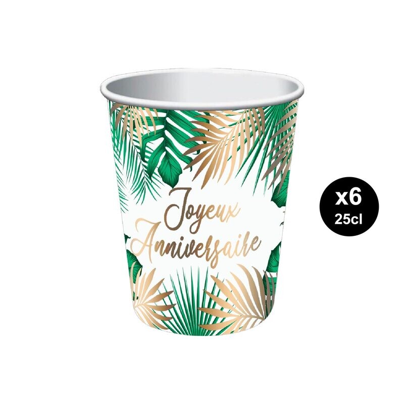LOT DE 6 GOBELETS "TROPICAL PARTY"