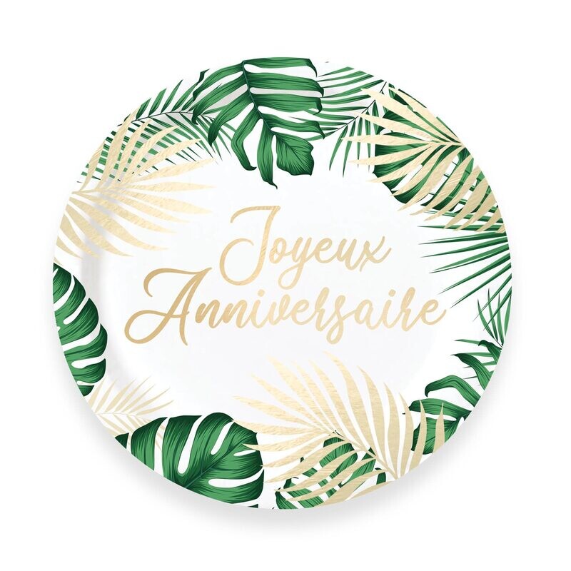LOT DE 6 ASSIETTES "TROPICAL PARTY"