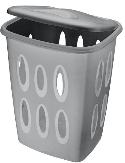 COFFRE A LINGE "LANDRY" 45L GRIS ET TAUPE