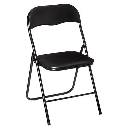 CHAISE PLIANTE PVC NOIRE 44X48XH79CM