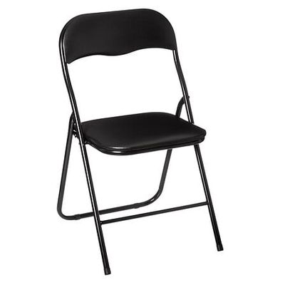 CHAISE PLIANTE PVC NOIRE 44X48XH79CM