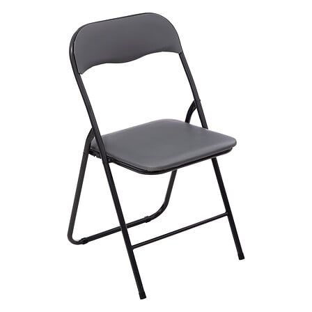 CHAISE PLIANTE PVC GRISE 44X48XH79CM