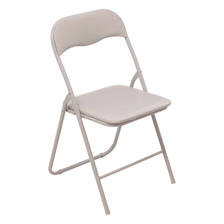 CHAISE PLIANTE PVC BEIGE 44X48XH79CM