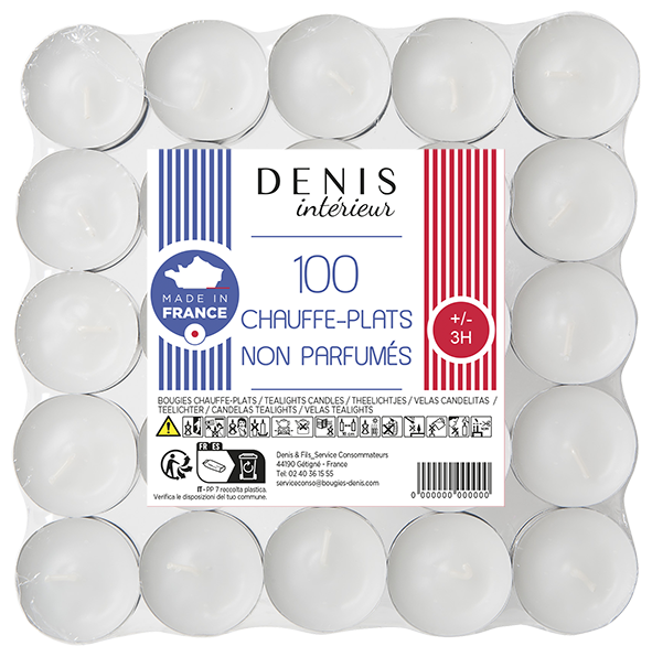 BOUGIES CHAUFFE PLATS X100 BLANC