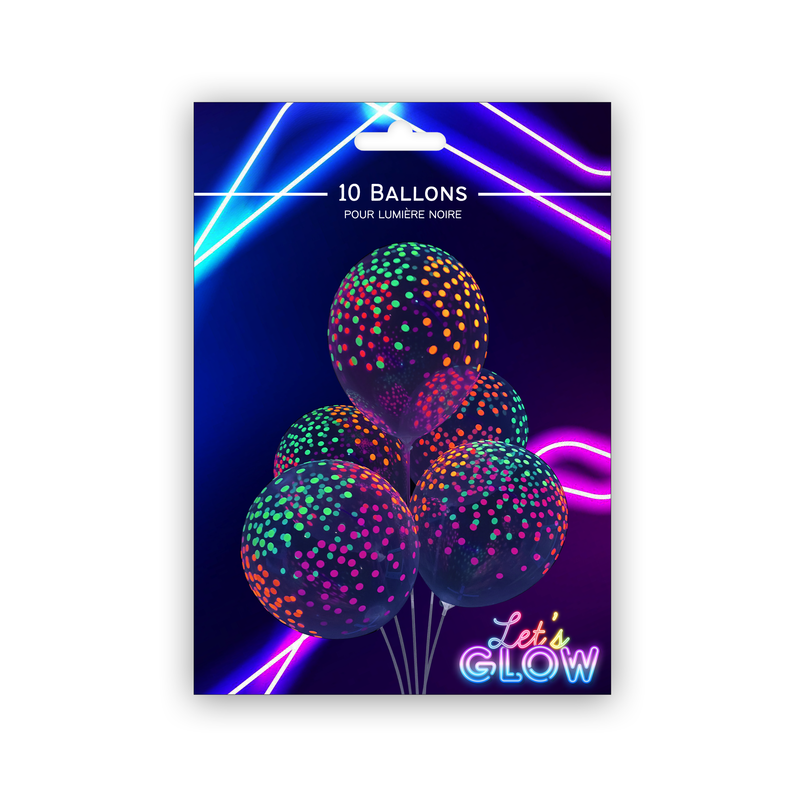 LOT DE 10 BALLONS PHOSPHORESCENTS