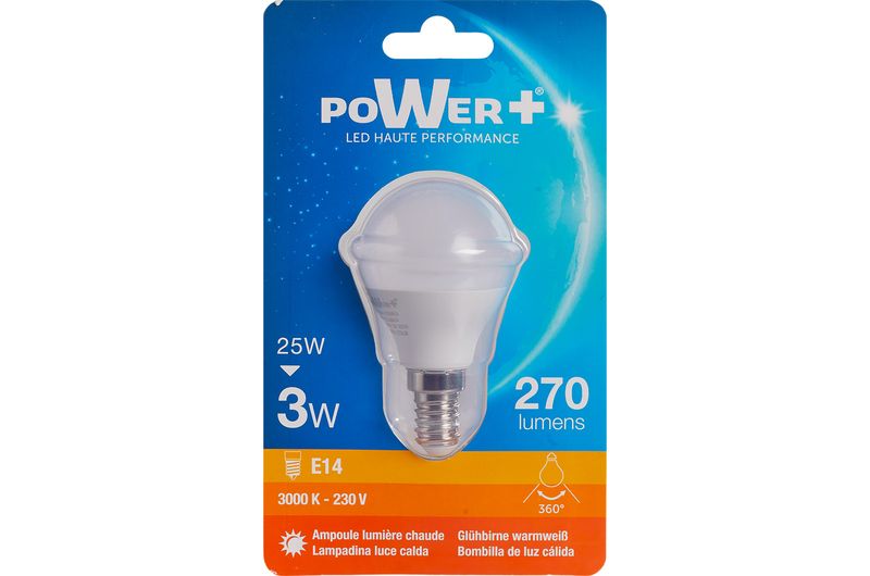 AMPOULE LED E14 3W=25W G45