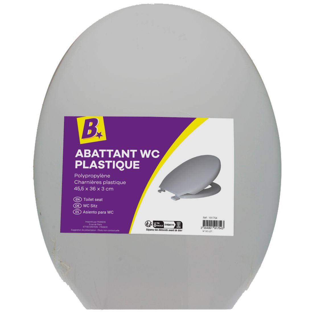 ABATTANT WC GRIS