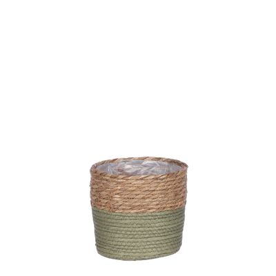 CACHE POT "RACHEL" VERT D14X14CM