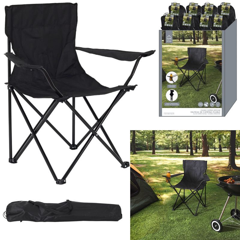 FAUTEUIL DE CAMPING PLIANT NOIR