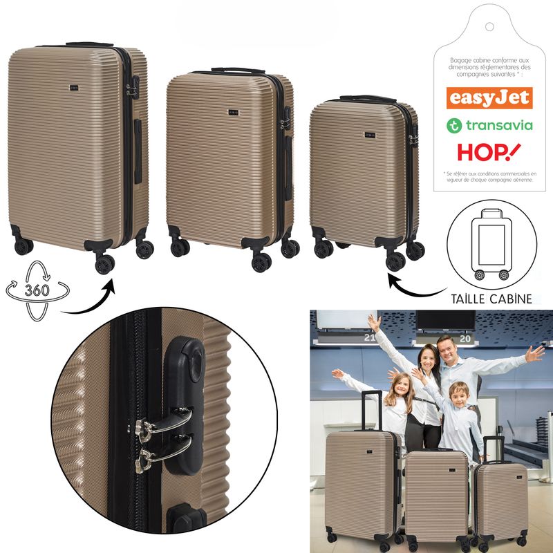 VALISE "IBIZA" CHAMPAGNE 43L