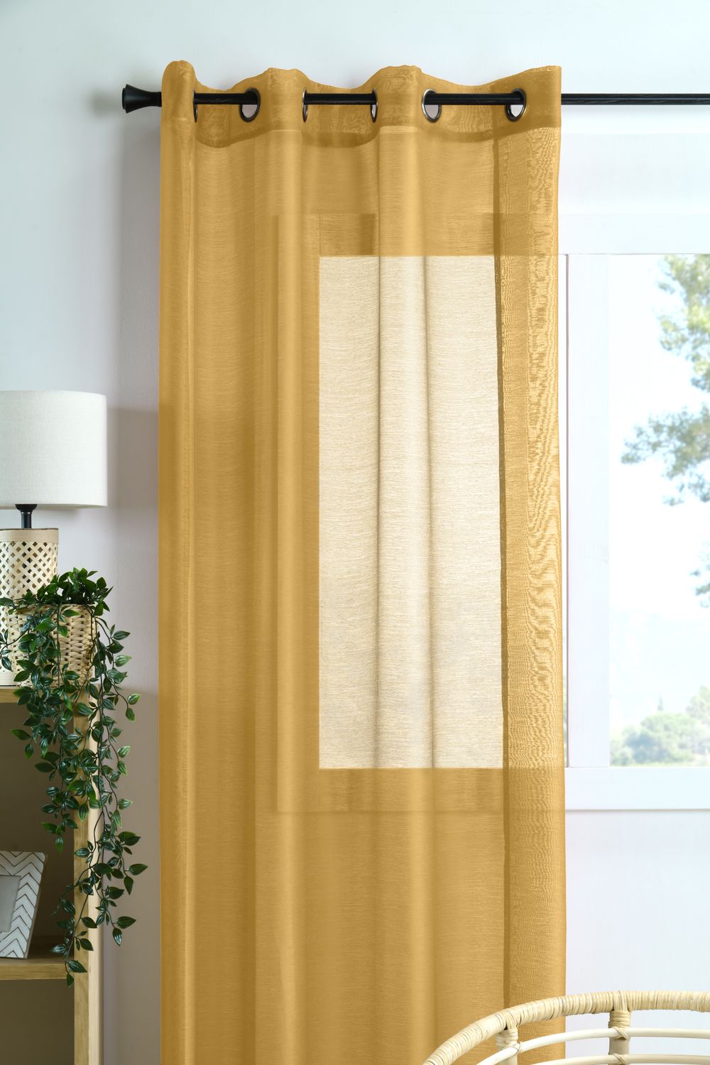 VOILAGE "LINWOOD" 140X260 MOUTARDE 100% PE