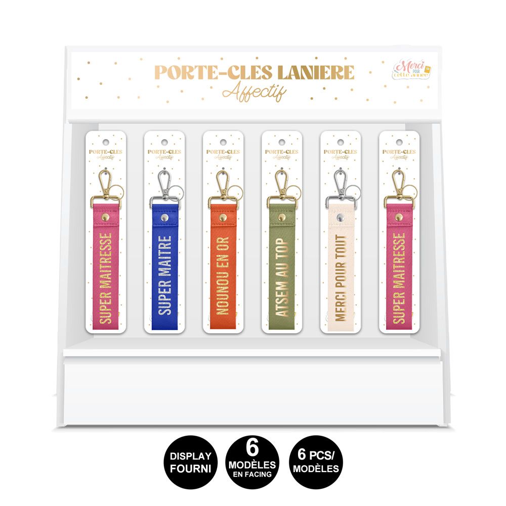 PORTE CLÉS LANIÈRE "MERCI"