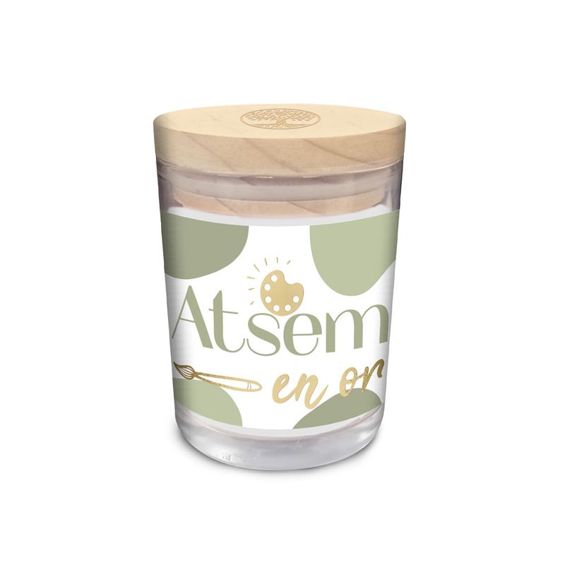 BOUGIE VERRE "ATSEM EN OR"