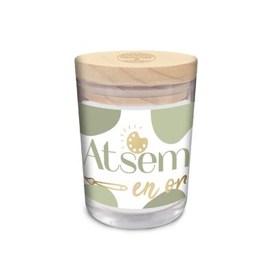 BOUGIE VERRE "ATSEM EN OR"