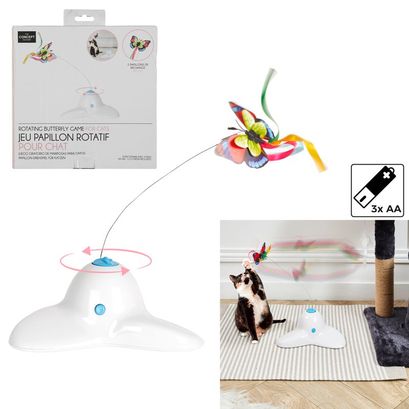 JEU PAPILLON ROTATIF POUR CHAT
