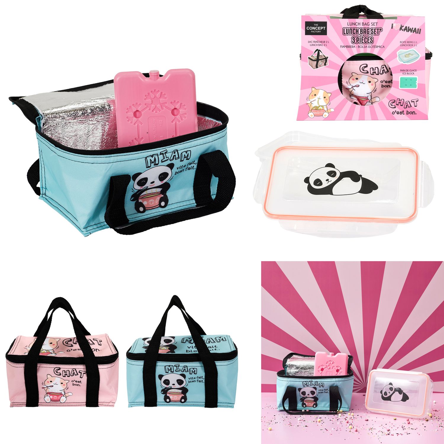 LUNCH BOX "KAWAÏ" 3 PIÈCES
