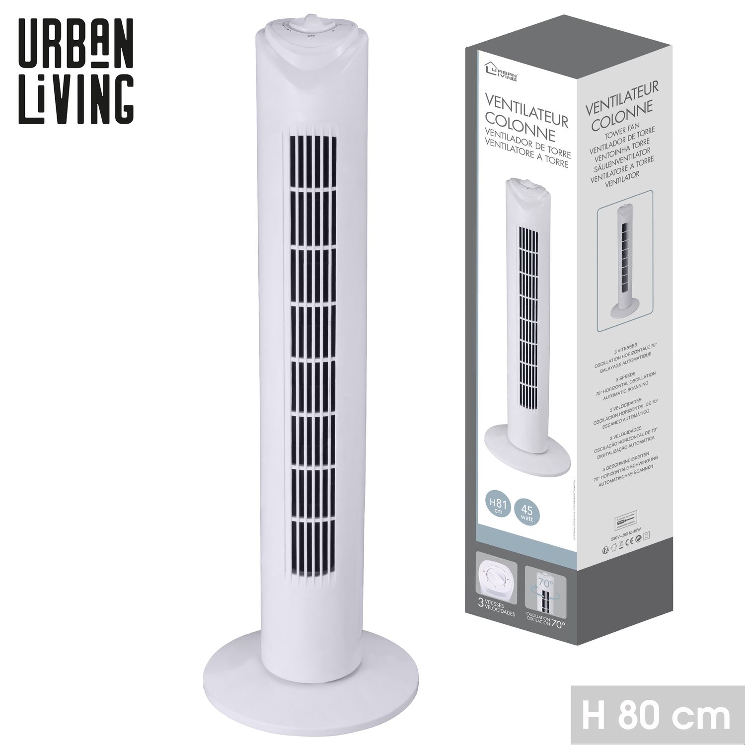 VENTILATEUR TOUR BLANC
