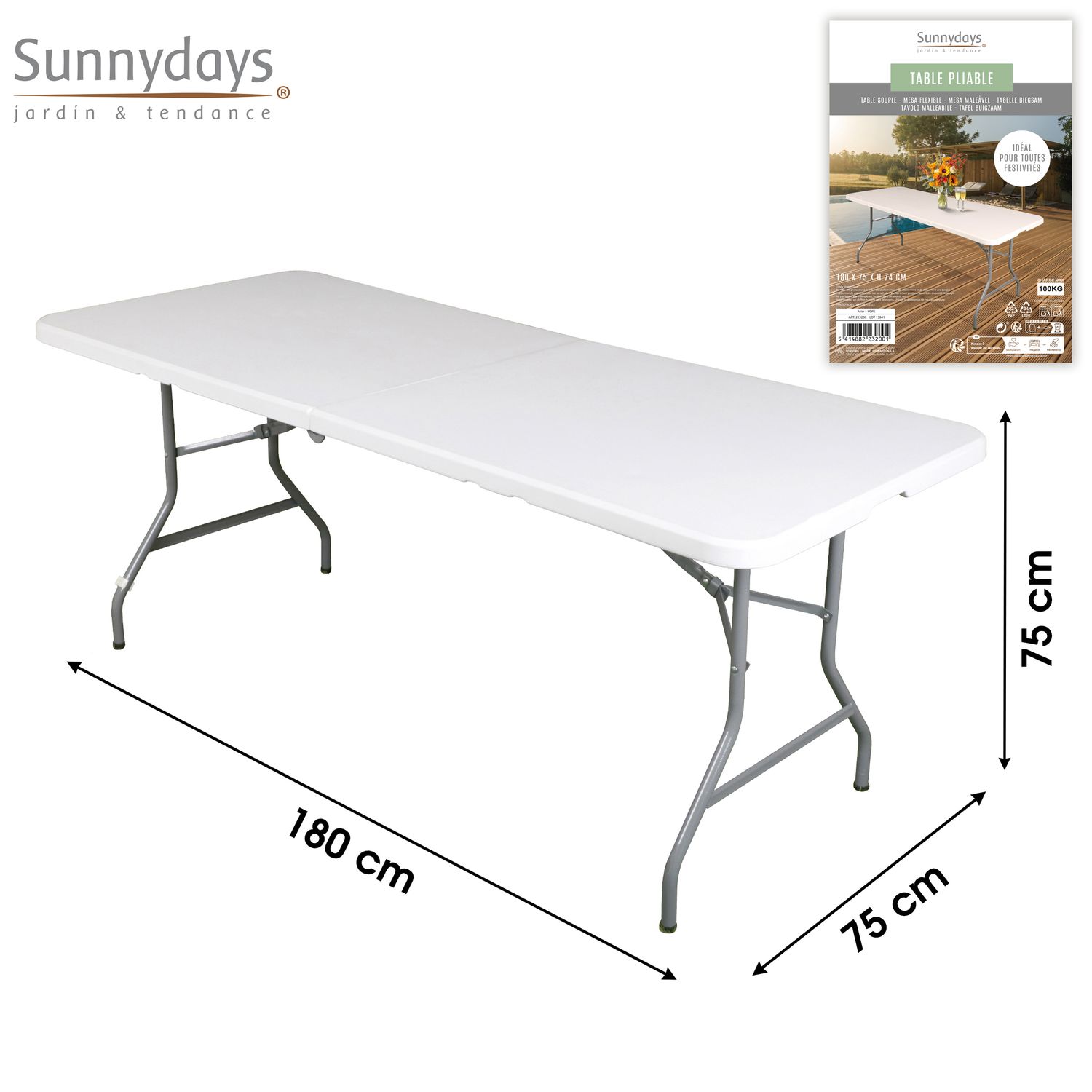 TABLE DE RÉCEPTION PLIANTE