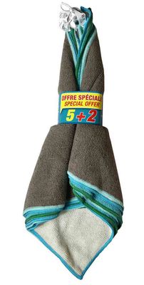 LOT DE 5 LAVETTES MICROFIBRE + 2 OFFERTES