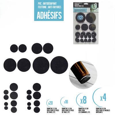 LOT DE 50 PATINS DE PROTECTION ADHÉSIFS