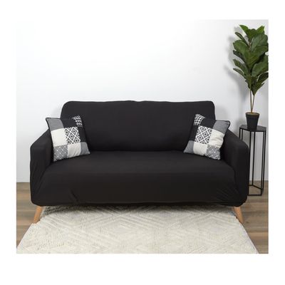 HOUSSE EXTENSIBLE POUR CANAPÉ DEUX PLACES NOIR