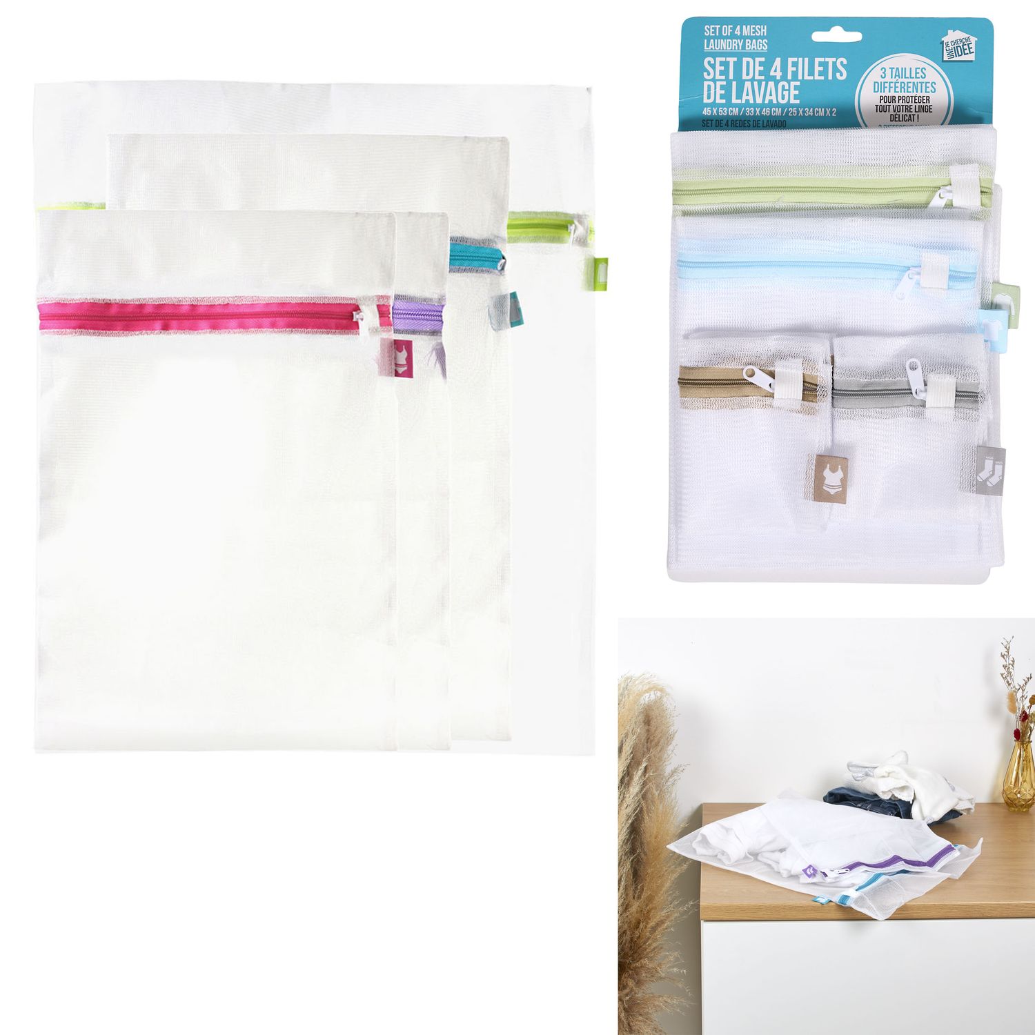 LOT DE 4 FILETS DE LAVAGE