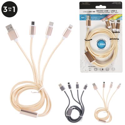 CABLE DE CHARGE 3 EN 1