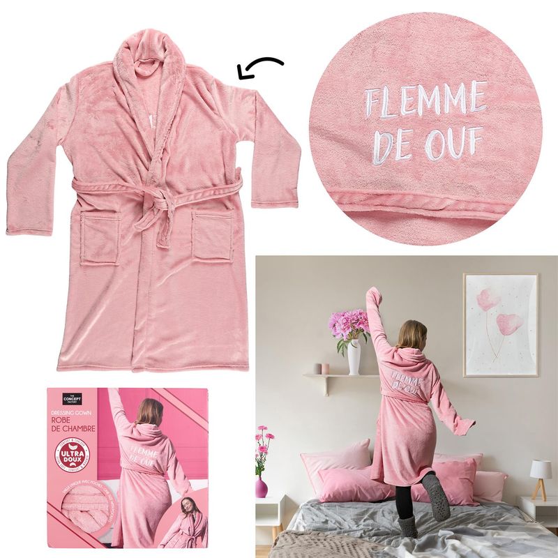 PEIGNOIR SHERPA "FLEMME DE OUF"