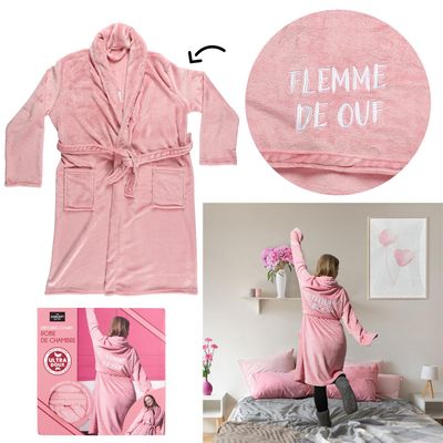 PEIGNOIR SHERPA "FLEMME DE OUF"