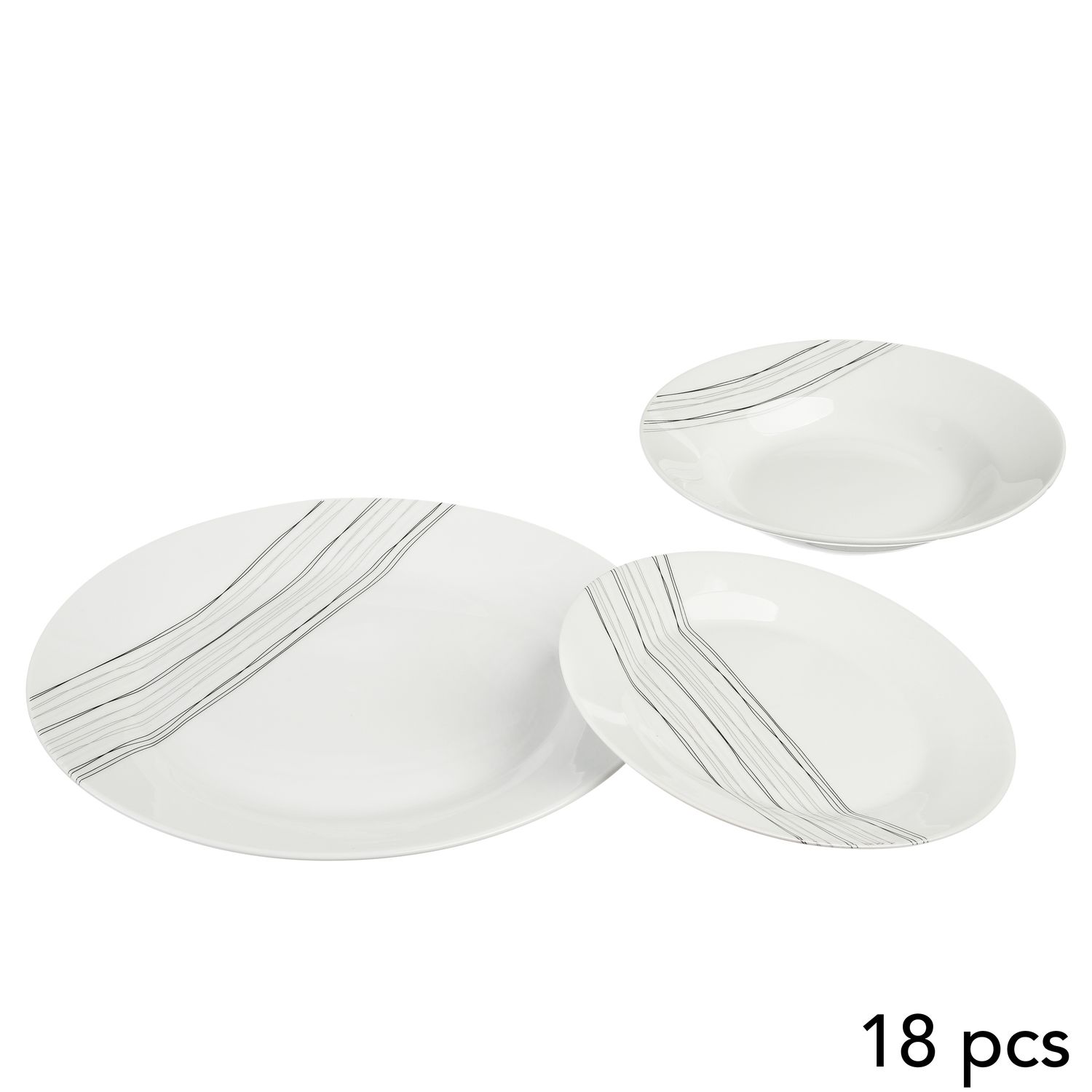 SERVICE VAISSELLE 18 PIÈCES "LIGNES"