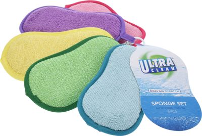 LOT DE 5 ÉPONGES MICROFIBRES