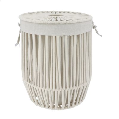 PANIÈRE À LINGE AVEC COUVERCLE BLANC T2