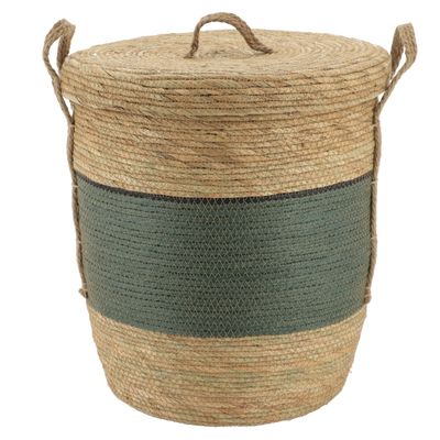 PANIÈRE À LINGE KAKI/NATUREL T2
