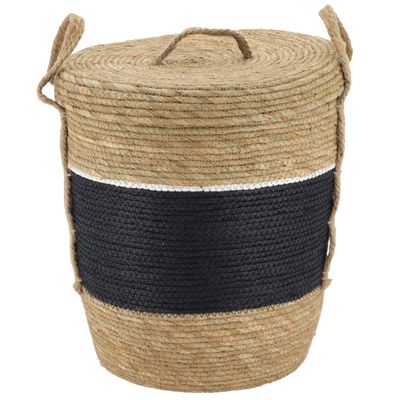 PANIÈRE À LINGE NOIR/NATUREL T1