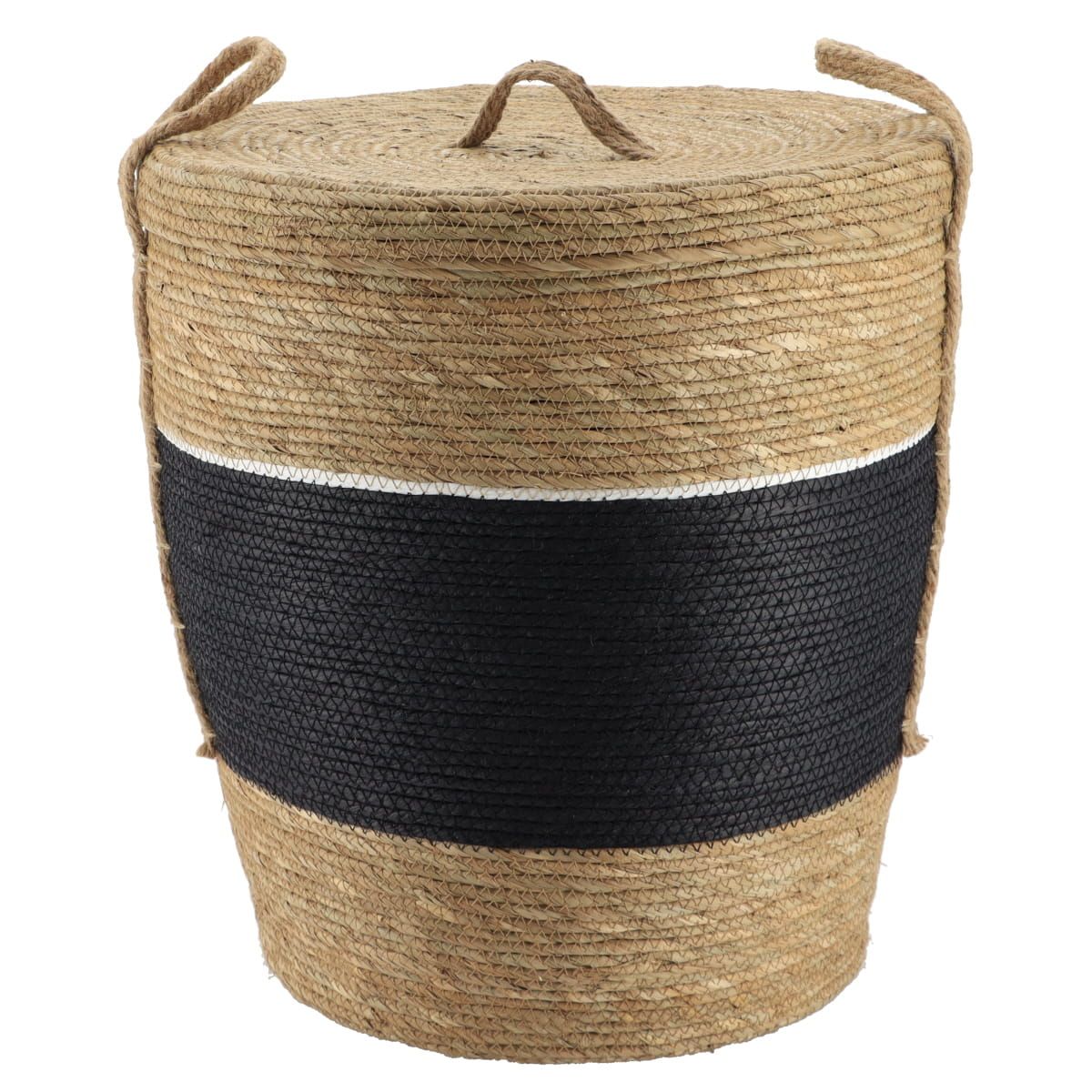 PANIÈRE À LINGE NOIR/NATUREL T3