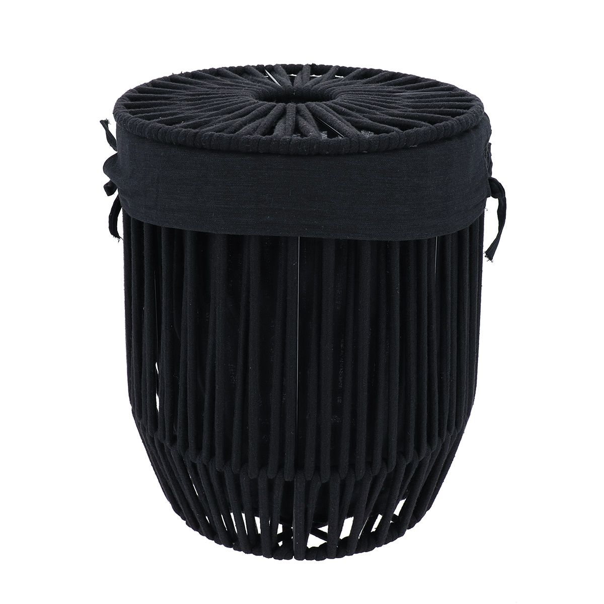 PANIÈRE À LINGE AVEC COUVERCLE NOIR T1