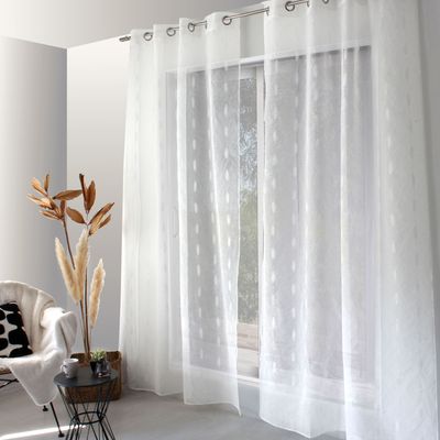 VOILAGE JACQUARD "COPPER" BLANC